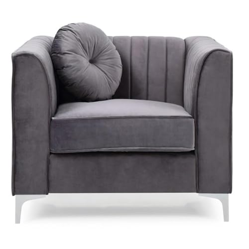Sillón Plegable Tela Suede Gris miniatura 4