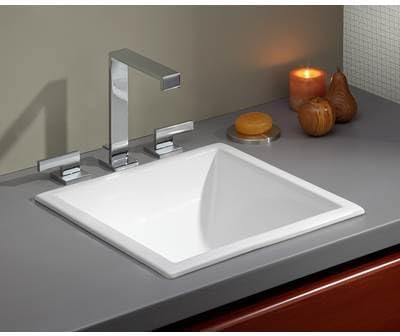 Cheviot Square Drop-in/Undermount Sink | Vitreous China | White