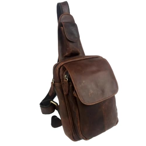 Waist Bag, Crossbody Bag with Strap, Leather, Waterproof, Shoulder Messenger Backpack, Small, for Business Travel Work