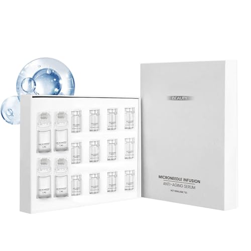 Micro Infusion System Set, Microneedling Serum mit Hyaluronsäure & Kollagen, Anti Aging Micro Needling Set, Serum für Microneedling, Intensiv Feuchtigkeitsspendend & Hautstraffend (5ml, 12)