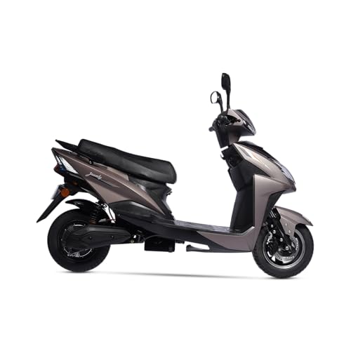 Image of AMO Electric Scooter Jaunty Pro Lithium Two Wheeler 70Km-100Km Low Speed Non-RTO in grey with Portable Charger Ex-Showroom