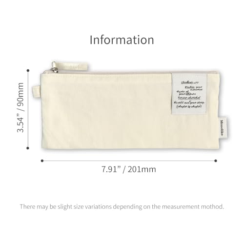Image of Monolike Archive 247 Flat Pen Case, Ivory - Pencil Pouch, Portable Pencil Bag, Pencil Case, Office Pouch case, Pen case