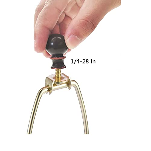 Image of Oil Rubbed Bronze 2PCS Ball Finials for Table & Floor Lamps - 1.5 In High, 1 /4-28 In Base - Lamp Topper Knob