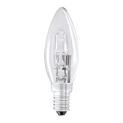 28W Candle E14 (SES) Small Edison Screw Dimmable ECO Halogen Light Bulb Eqv to 40 W, 3 Bulbs + 1 Free Cover