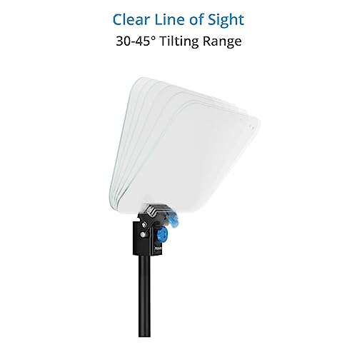 Image of Proaim Professional Speech Teleprompter for Tablets, Laptops & Monitors | Features a telescopic stand, 60 /40 beam splitter glass, and supports displays up to 17 inches
