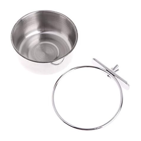 Beiswin Vogel Papagei Fütterung Tassen Käfig hängen Schüssel Edelstahl Papagei Essen Box Krug Vogel Coop Tassen Samen Wasser Futternapf Feeder Bowl Cover
