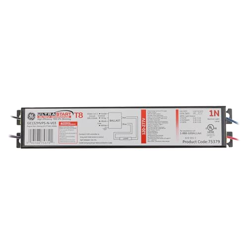 Ballast Ge132mvps-n-v03 T8 GE 75379 électronique pour tube fluorescent