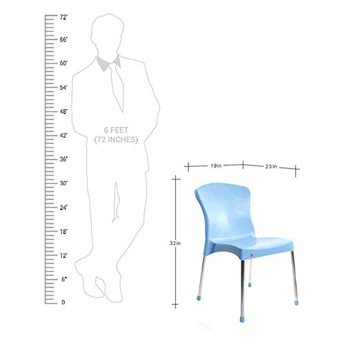 Image of Cello Milano Cafeteria Set of 4 Chairs (Blue) | Strong and Durable | Easy to Clean | Chair for Living Room, Bed Room, Kitchen, Office Room, Outdoor | 3 Years Warranty