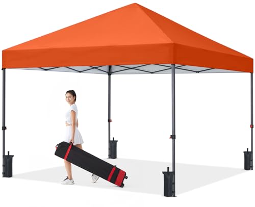 COOSHADE Durable Easy Pop Up Canopy Tent 10x10Ft, Orange