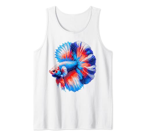 Color Splash Betta Fish Siamés Fighting Fish Aquarium Lover Camiseta sin Mangas
