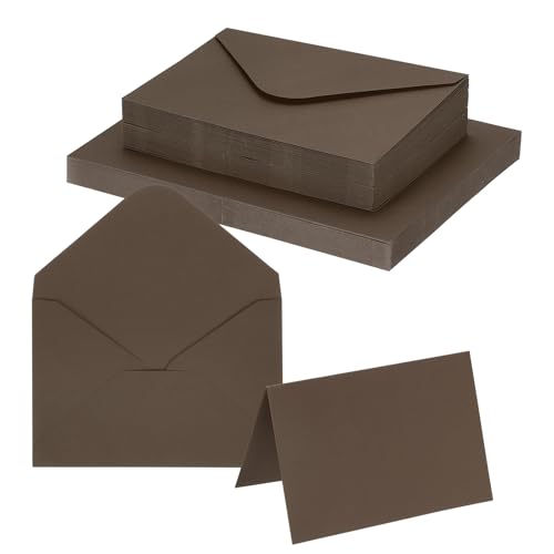 Tarjetas plegables de boda y cumpleaños PATIKIL 50 invitaciones personalizadas con sobre café