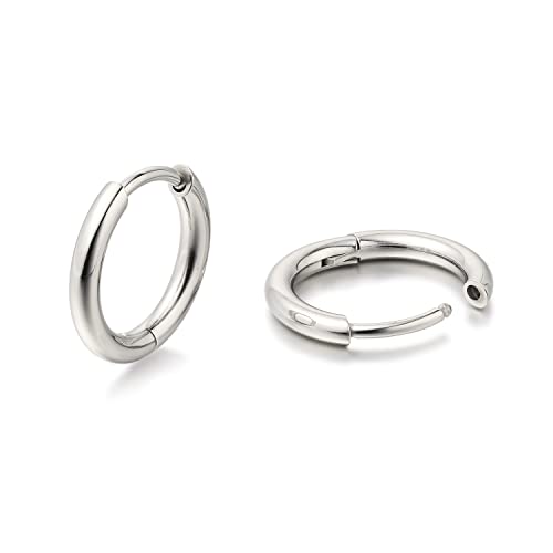 Limerencia Titan Reif-Ohrringe für Damen Herren G23 Medizinische Hypoallergen Gesundheitsstecker 8-14MM Ohrringe für empfindliche Ohren Mode Damenschmuck (8mm Keine Steine)