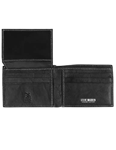 Steve Madden Mens Two-Tone Passcase Black 1 One Size #TOP1