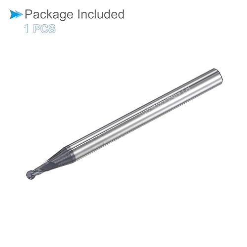 CoCud Schaftfräser Kugelkopf 1mm Radius 4mm Schaft 50mm Länge AlTiN Beschichtet P05 Karbid 2 Flöten Fräswerkzeug CNC Router Bit - (Anwendung: für Edelstahl Gehärteter Stahl)