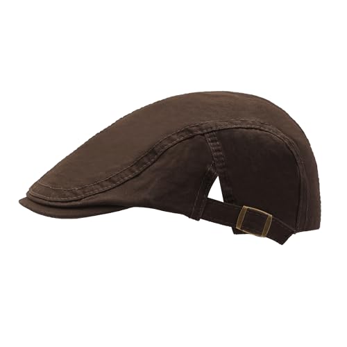 Image of ZLYC Men Cotton Flat Cap Summer Scally Newsboy Beret Driver Hat