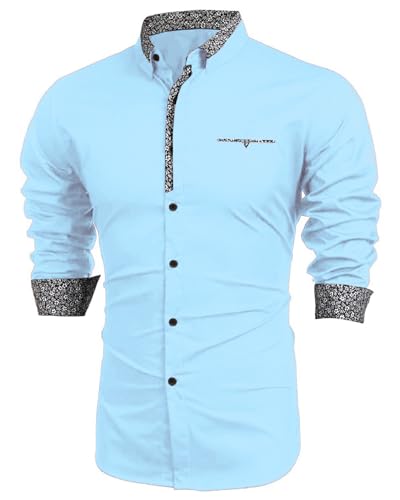 Image of Mens Shirt | Black Cotton Blend Casual | Regular Fit | Full Sleeve | Printed Spread Collar | Solid Plain Style | Summer Office Wear | Stylish Shirt for Men