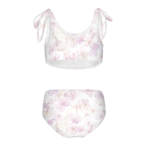 KLL Cherry Blossoms Girl Two Piece Bikini Set Scoop Neck Swimsuits Swimwear Adjustable Shoulder Strap2