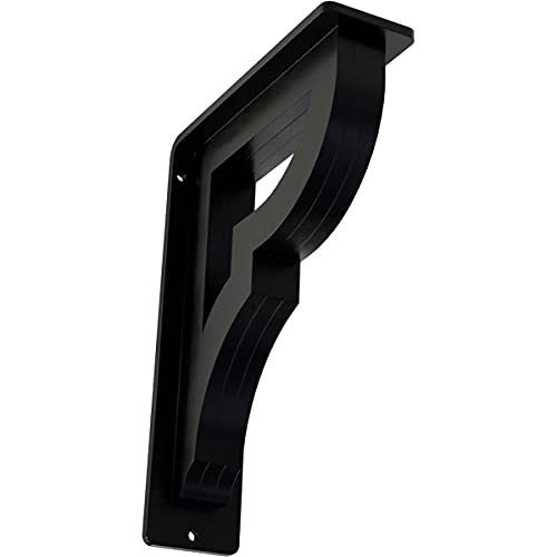 Ekena Millwork BKTM02X05X08TBR 2" W x 5 1/2" D x 8" H Bradford Wrought Iron Bracket (Triple Center Brace)