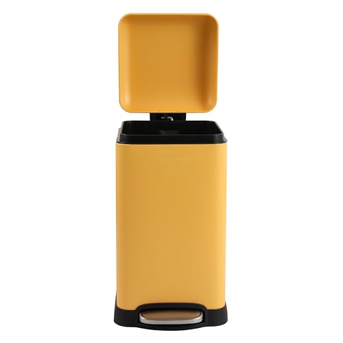 Image of happimess Betty Retro Mini 3.2 Gal Step Trash Can, Daffodil Yellow