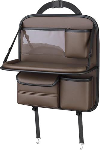 LBUQGGCN Organizador Asiento Coche para Maserati Ghibli M157 Trofeo/S/S Q4 / Modena/GT 2013-2025, Protector Respaldo con Escritorio Plegable Bolsa Almacenamiento Trasera Bandeja Accesorios