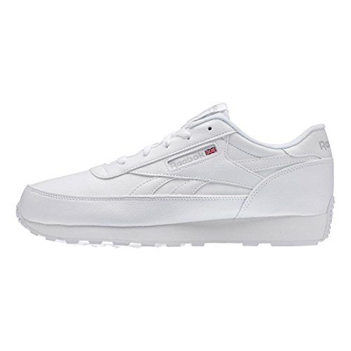 Reebok Mens Classic Renaissance Wide 4E Sneaker, White/Steel,10,5