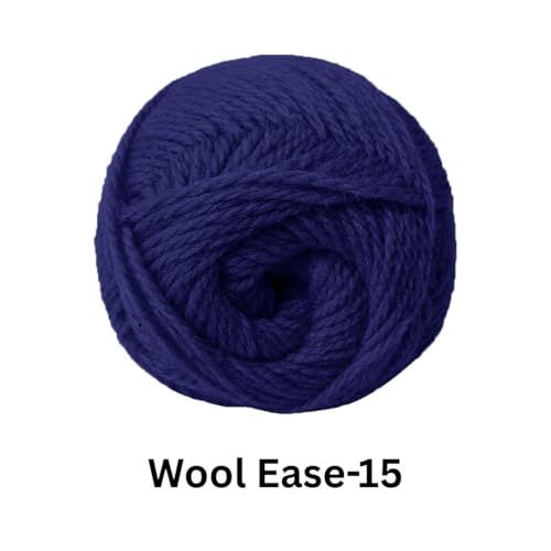 Image of VCR Deep Blue Wool Ease Yarn, 100 Grams Hank, 260 Meters Length, 100% Wool Ball for Crochet and Knitting, Suitable for Mufflers, Scarves & cowls Pack of 1