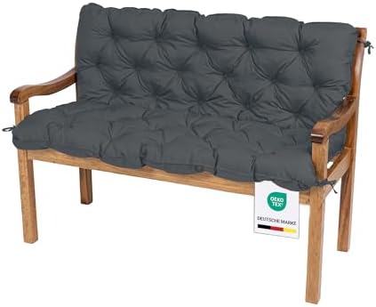 MH Gartenbankauflage 180x60x50 Cm - Orange Sitzkissen Mit Befestigungsbändern