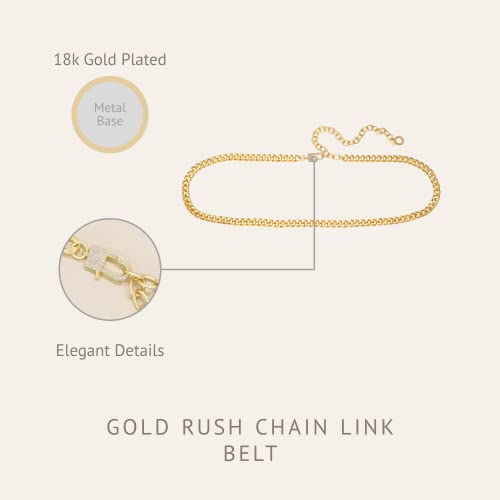 Ettika Gold Belt. Body Chains & Belts, Gold Belts For Women, Gold Rush Chain Link Belt. Gold Tone Plated Waist Belt - One Size3