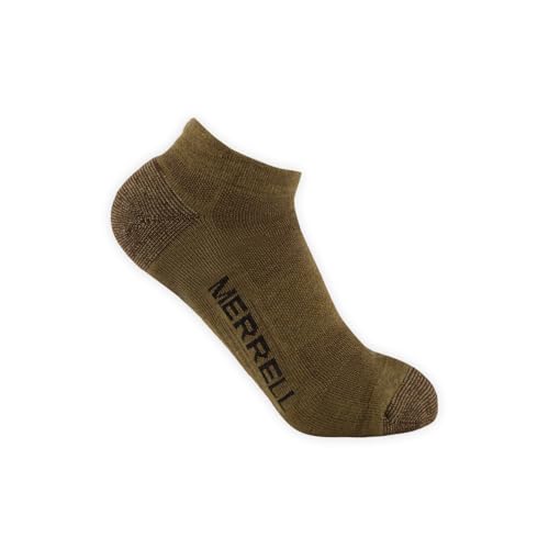 Image of Merrell Unisex 3-pack Trekker Outdoor Low Cut Socks, Wool Blend Moisture Wicking Hiking Socks