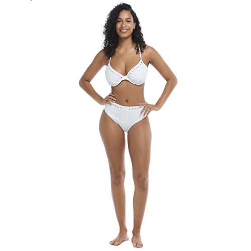 Body Glove Women's Standard Solo Underwire D, DD, E, F Cup Bikini Top Swimsuit, White Laser Cut - Image 5