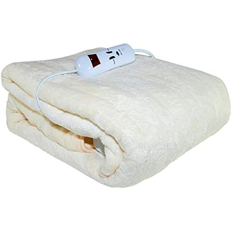 Schallen 120x160cm Soft Heated Warm Throw Over Blanket with Timer and 10 Heat Settings (Cream) Cover
