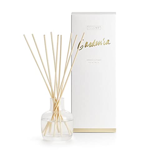 Illume Gardenia Scented Oil, Glass and Reed Diffuser, 3oz.