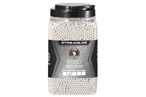 Lancer Tactical 18 500 Round 6mm Airsoft Pellets 0.20g-0.32g Bucket Size Streamline Competition Grade BBS - Made in Taiwan (0.25g)