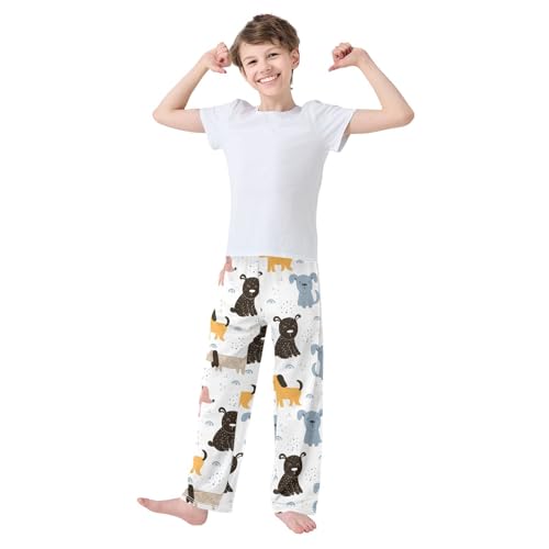 Boys' Pants Cartoon Dogs Puppy Long Bottoms Jogger Pants Elastic Waist Trousers with Pockets S-XL2