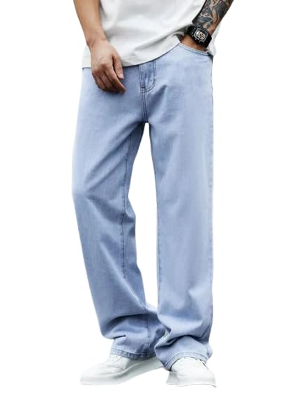 B WolvesBlack Baggy Men Cargo Jeans - Style and Function Combined Denim Jeans for Men & Boys