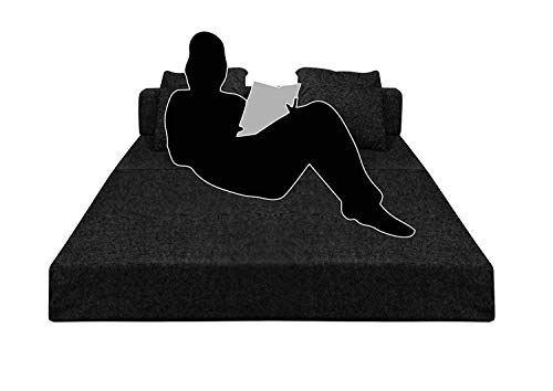 Image of Aart Store 3 Seater (5x6) Space Saving Foldable Sofa Cum Bed with Removable Washable Fabric Cover (Black)
