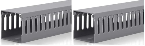 Image of ZhiYo 3 inch H x 3 inch W Cable Raceway, 6ft Under Desk Wire Management Channel, Grey (Pack of 2)