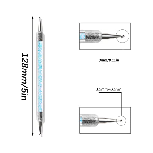 3 Pcs Penne per Nail Art, Doppia Testa Penne per