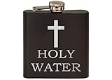 Funny Holy Water Stainless Steel Hip Flask Premium Matte Black Makes a Great Gift For Him Dad Father Gag Joke Gift