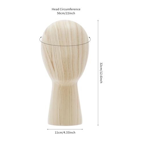 Soporte de peluca de 56 cm para presentación elegante en tocador 6
