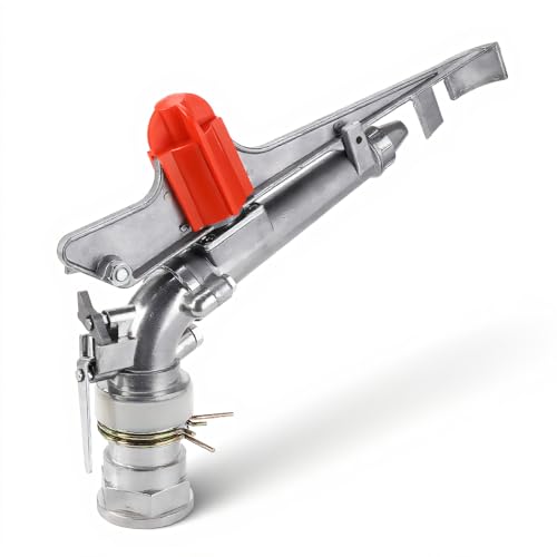2 Inch Irrigation Spray Gun Sprinkler, 360° Rotary Farm Lawn Garden Irrigation, Aluminum Alloy Large Area Irrigation Spray Gun, 130 Feet Watering Distance by Heayzoki - Used condition - CA$59.67