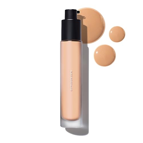 MAKE Beauty Diffusion Dew Skin Tint. Sheer to Medium Coverage Radiant Finish. Blurring, Smoothing, and Brightening for Glowing Complexion. Enhanced with Niacinamide and Adenosine. Ginger 04