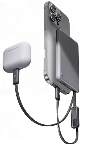 TORRAS AirVolt Portable Charger 0.5 Ultra-Slim 10000mAh Power Bank 22.5W Fast Charging Phone Battery Pack with 2 USB-C Cables Travel Essentials for iPhone 17 Pro Max/17/16/15 Samsung Google