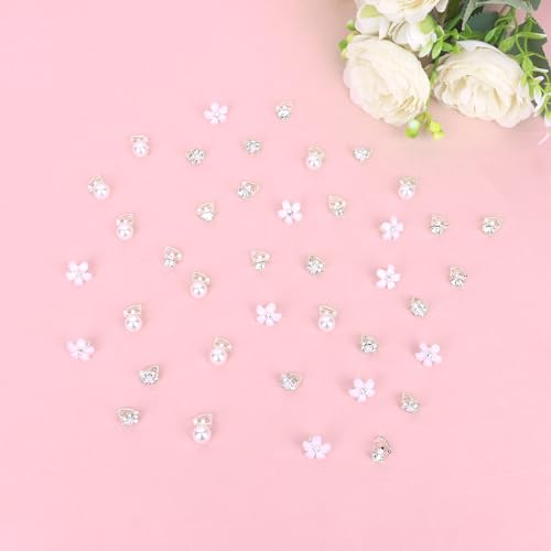 40 Pinzas para el Cabello con Perlas y Piedras Decorativas miniatura 7