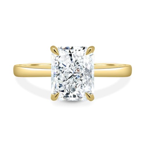 4 Carat Radiant Cut Diamond Engagement Ring, F/VS IGI Certified Lab Grown Diamond Wedding Anniversary Ring For Her Crafted In 14K Gold