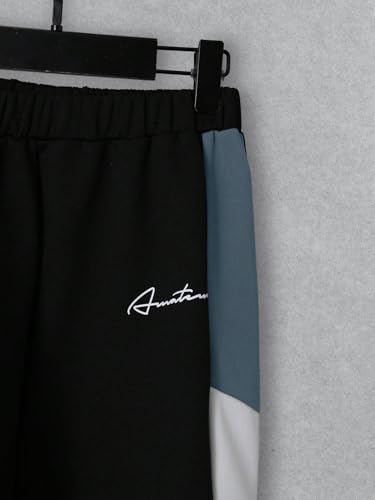 2 Pcs Boys Tracksuit Zip Up Pullover Athletic Hoodie Windbreaker Jacket and Jogger Pants Sportswear Set for 7-14Y3