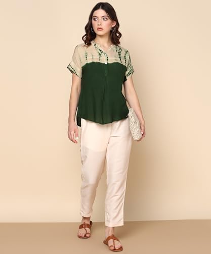 Image of Maaesa Hand Dyed Rayon Top for Women