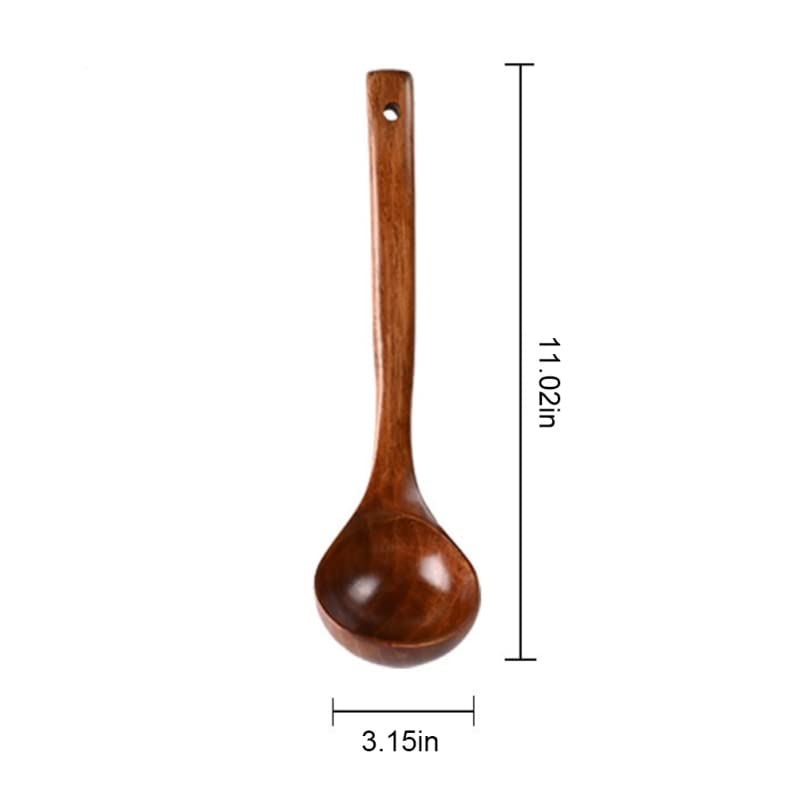 HARAY Cucchiai da minestra Manico Lungo Cucchiai Cucchiai Catering Cooking Miscelazione Sollevamento Cucchiai da Cucina Utensili Forniture da Cucina Cucchiaio da tavola (Size : 6)