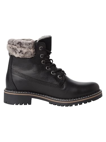 Tamaris Damen Warmfutter Stiefel Blockabsatz Duo-Tex; BLACK LEATHER/FUR, EU 39 – Ansicht 3