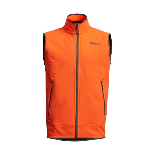 SITKA Alpha Fleece Vest - Heavy Duty Fleece Hunting Vest for Men, Blaze, Medium